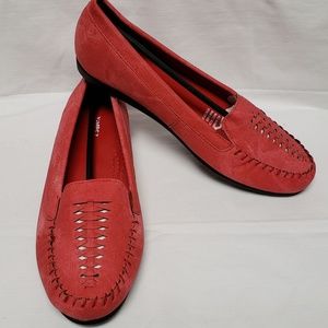 Womens Red Slip On Flats Sz 8, 8.5 6 ALL WIDE